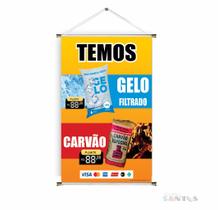 Banner pronto Carvão e Gelo BA 085 medida 45x70 cm arte pronta