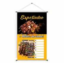 Banner pronto Churrasco Espetinho BA 017 medida 45x70 cm arte pronta