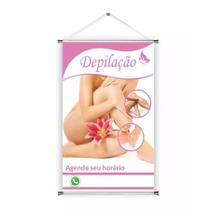Banner pronto Depilação BA 198 medida 45x70 cm arte pronta