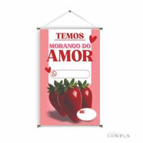 Banner pronto Morango do Amor BA 637 medida 45x70 cm arte pronta