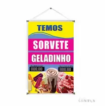 Banner pronto Sorveteria BA 420 medida 45x70 cm arte Pronta