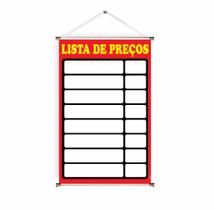 Banner pronto Tabelas e Preços BA 436 medida 45x70 cm arte Pronta