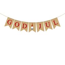 Banner Rainlemon Burlap God Jul Tomte Christmas Gnome