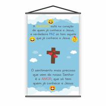 Banner Religioso Alegria, Paz e Amor a Jesus 80x50cm Banner Religioso Alegria, Paz e Amor a Jesus 80x50cm