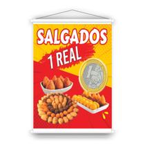 Banner Salgadinho de 1 Real 30x40cm Placas Iguassu: Pendure, Decore e Divulgue Resistência Garantida