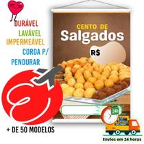 Banner Salgadinhos Cento Salgados Festa r1 SEM PERSONALIZAÇÃO Não mancha / desbota Sol e chuva