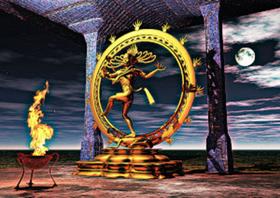 Banner Shiva Nataraja Dançando na Noite