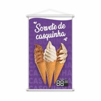 Banner Sorvete De Casquinha Sorveteria Gelado Preço 80X50Cm Banner Sorvete De Casquinha Sorveteria Gelado Preço 80X50Cm
