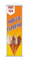 Banner Sorvete Expresso Soft Casquinha 100X30Cm - Plimshop