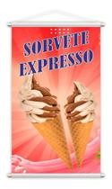 Banner Sorvete Expresso Soft Casquinha Sorveteria 80X50Cm