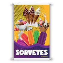 Banner Sorvetes Diversos 40x60 Cm