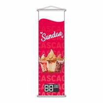 Banner Sundae Sorvete Sorveteria Preço Lona 100x30cm Banner Sundae Sorvete Sorveteria Preço Lona 100x30cm