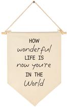 Banner suspenso em lona FYSIA 39x28cm Bege Berçário Decoração