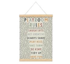 Banner suspenso em tela para decoração de parede Playroom Kids 30x40cm