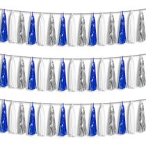 Banner Tassel Garland Hysilla Azul Marinho Branco Prata x45 Banner Tassel Garland Hysilla Azul Marinho Branco Prata x45