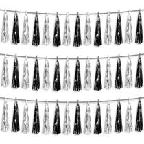 Banner Tassel Streamers Hysilla Black Silver Foil 9m