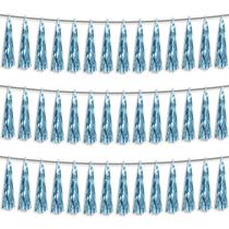 Banner Tassel Streamers Hysilla Light Blue Foil Fringe x3