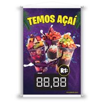 Banner Temos Açaí Com Preço Editável Impressão De Qualidade