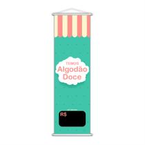 Banner Temos Algodão Doce Preço Colorido Lona 100x30cm