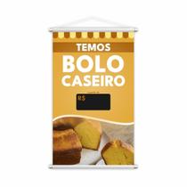 Banner Temos Bolo Caseiro Laranja Preço Lona 80X50Cm