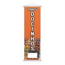 Banner Temos Docinhos Festa Brigadeiro Preço 100x30cm Banner Temos Docinhos Festa Brigadeiro Preço 100x30cm