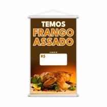 Banner Temos Frango Assado Preço Fundo Branco Grande