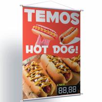 Banner Temos Hot Dog Com Campo Editável Alta Qualidade