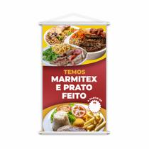 Banner Temos Marmitex e Prato Feito Comida Preço 80x50cm
