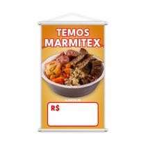 Banner Temos Marmitex Preço Fundo Branco Comida 60X40Cm