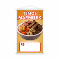 Banner Temos Marmitex Preço Fundo Branco Comida 80x50cm