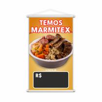 Banner Temos Marmitex Preço Fundo Preto Comida Lona 60x40cm