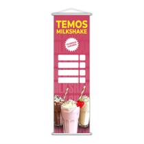 Banner Temos Milkshake Diversos Sabores Preço 100x30cm
