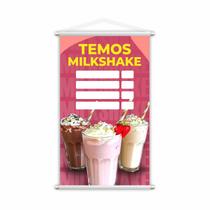Banner Temos Milkshake Diversos Sabores Preço 60x40cm Banner Temos Milkshake Diversos Sabores Preço 60x40cm