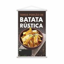 Banner Temos Porções Batata Rustica Lanches Lona 60X40Cm