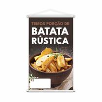 Banner Temos Porções De Batata Rustica Lanches Lona 60X40Cm Banner Temos Porções De Batata Rustica Lanches Lona 60X40Cm