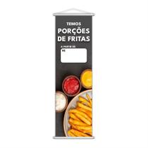 Banner Temos Porções de Fritas Lanches Comida Lona 100x30cm Banner Temos Porções de Fritas Lanches Comida Lona 100x30cm