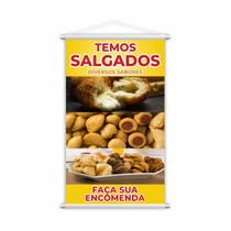 Banner Temos Salgados Diversos Sabores Encomenda 60x40cm Banner Temos Salgados Diversos Sabores Encomenda 60x40cm