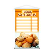 Banner Temos Salgados Tabela De Preços Padaria Lona 60X40Cm Banner Temos Salgados Tabela De Preços Padaria Lona 60X40Cm