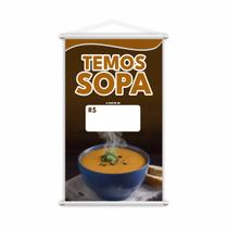 Banner Temos Sopa Restaurante Preço Branco Lona Grande