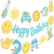 Banner Umoni Surf Party Boho Chic Glitter Birthday