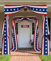 Banner UQJE 7,6m Bandeira Americana Bunting Pacote com 2 Banner UQJE 7,6m Bandeira Americana Bunting Pacote com 2