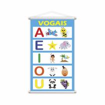Banner Vogais Pedagógico Escolar - 120x65cm