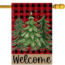 Banner ZAEW Christmas Welcome Burlap 71x102 cm ao ar livre