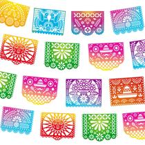 Banners de festa ARTTHOME Papel Picado Mexican, 5 pacotes de 25 m