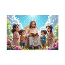 Banners De Festa De Páscoa Com Desenhos Animados De Jesus Para Crianças, Cenário Para Casa,