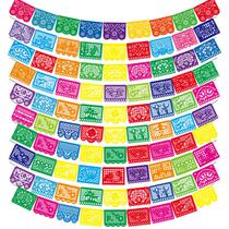 Banners de festa Sinmoe Mexican Papel Picado, 170 pés, pacote com 10
