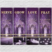 Banners de igreja EYNDYN, decoração de Natal em vinil de 1,8 x 5,9 pés