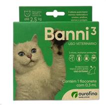 Banni 3 Antipulgas Para Gatos Até 2,5kg Com 1 Flaconete