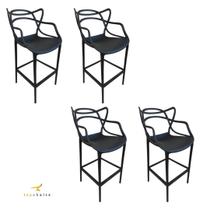 Banqueta Allegra Preta - kit com 4