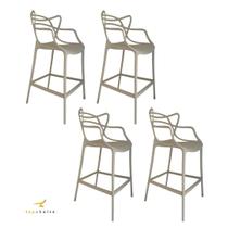 Banqueta Allegra Top Chairs Nude - kit com 4